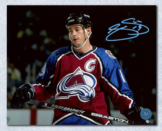 Joe Sakic Colorado Avalanche Autographed Signed White Jersey Game Action  8x10 Photo