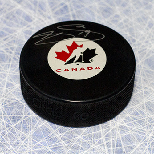 Joe Sakic Team Canada Autographed Olympic Hockey Puck | AJ Sports.