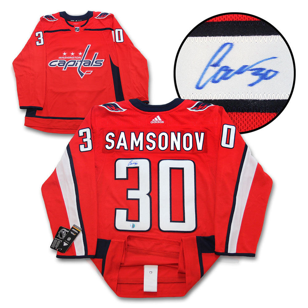 Ilya Samsonov Washington Capitals Autographed Adidas Jersey | AJ Sports.
