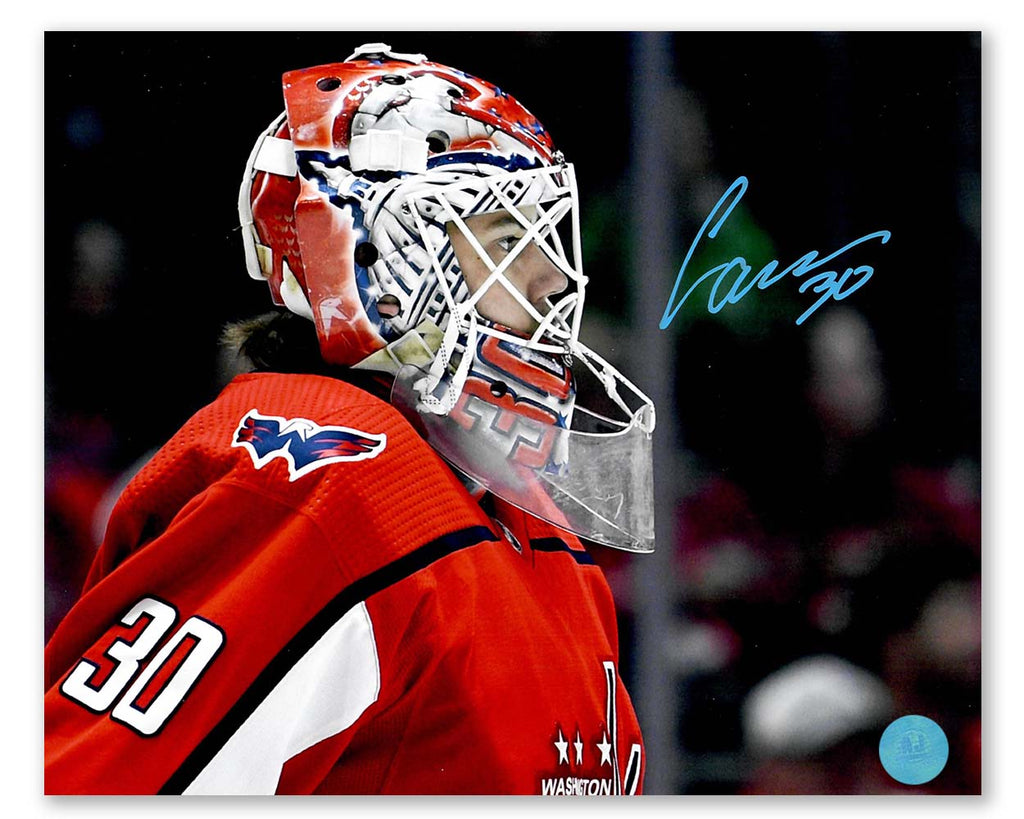 Ilya Samsonov Washington Capitals Autographed Mask Close-Up 8x10 Photo | AJ Sports.