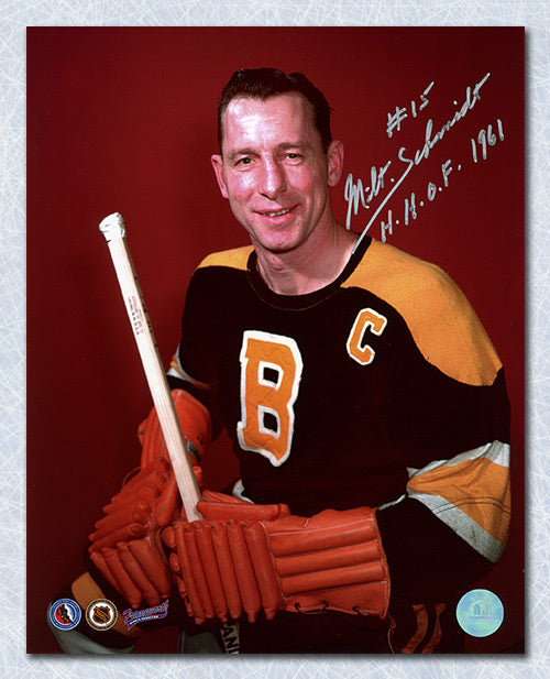 Milt Schmidt Boston Bruins Autographed Color Pose 8x10 Photo | AJ Sports.