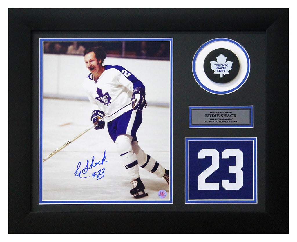 Eddie Shack Toronto Maple Leafs Autographed 20x24 Number Frame | AJ Sports.