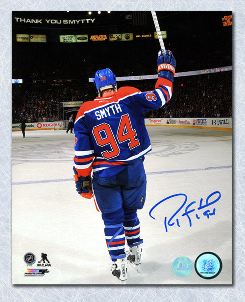 Ryan Smyth Edmonton Oilers Autographed Last Game Farewell 8x10 Photo | AJ Sports.
