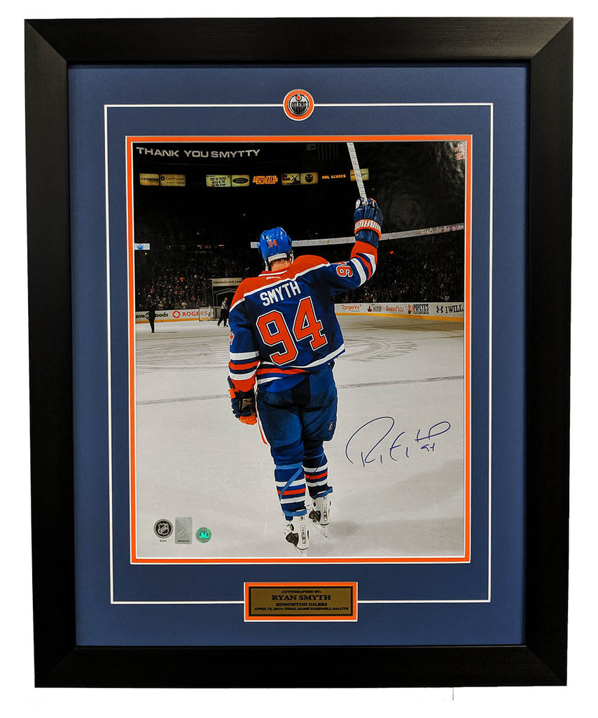 Ryan Smyth Edmonton Oilers Autographed Final Game Farewell Salute 26x32 Frame | AJ Sports.