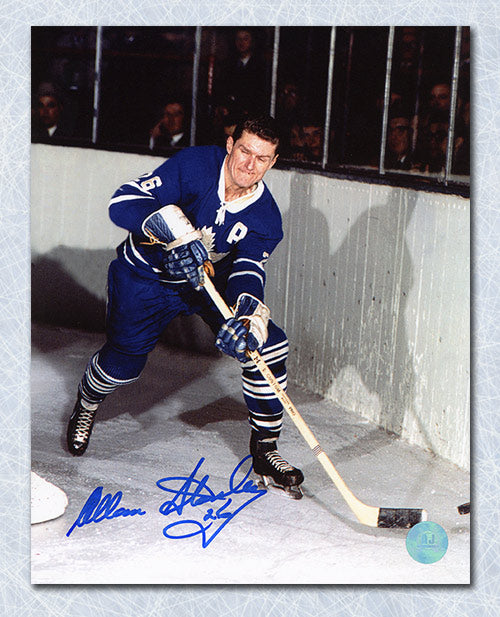 Allan Stanley Toronto Maple Leafs Autographed Color Playmaker 8x10 Photo | AJ Sports.
