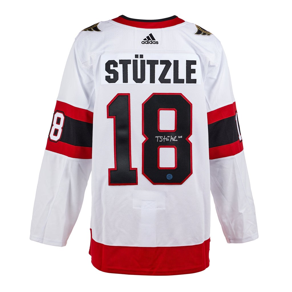 Tim Stutzle Ottawa Senators Signed White Adidas Jersey | AJ Sports.