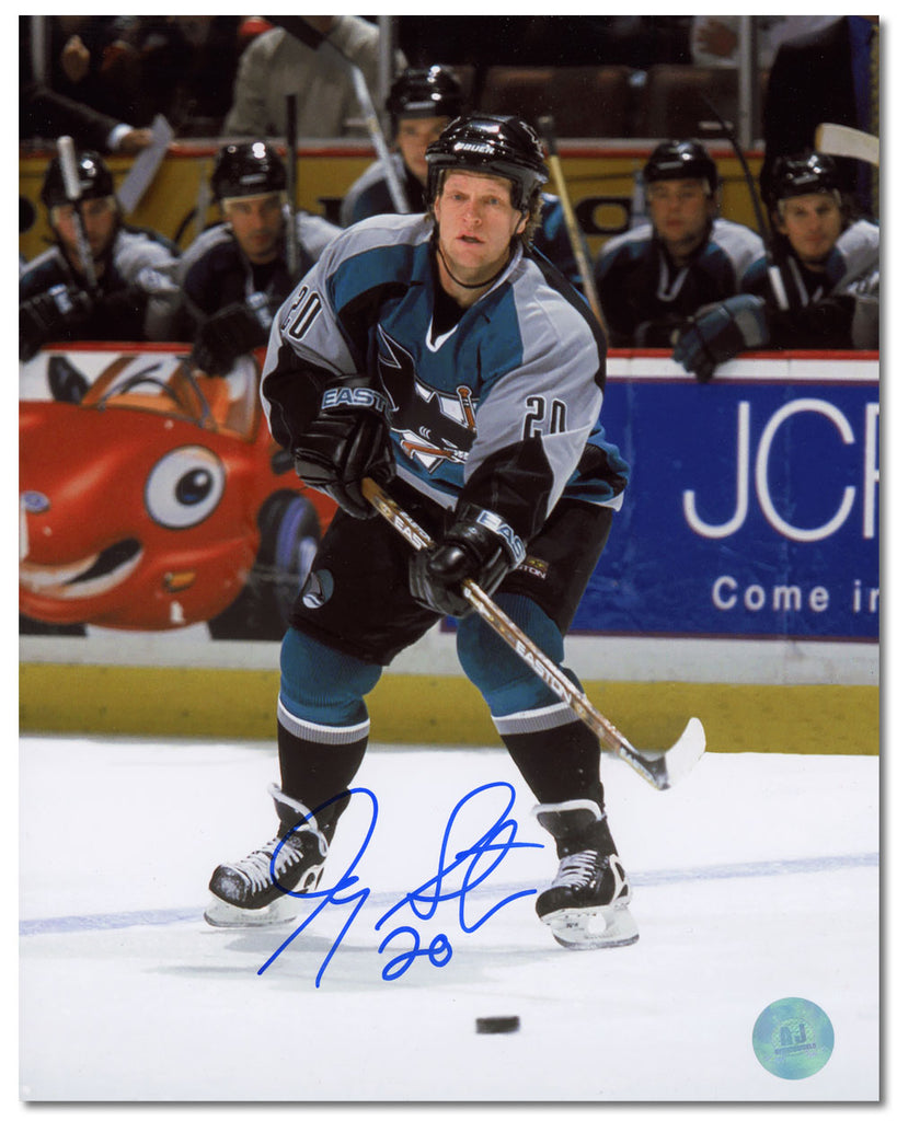 Gary Suter San Jose Sharks Autographed Action 8x10 Photo | AJ Sports.