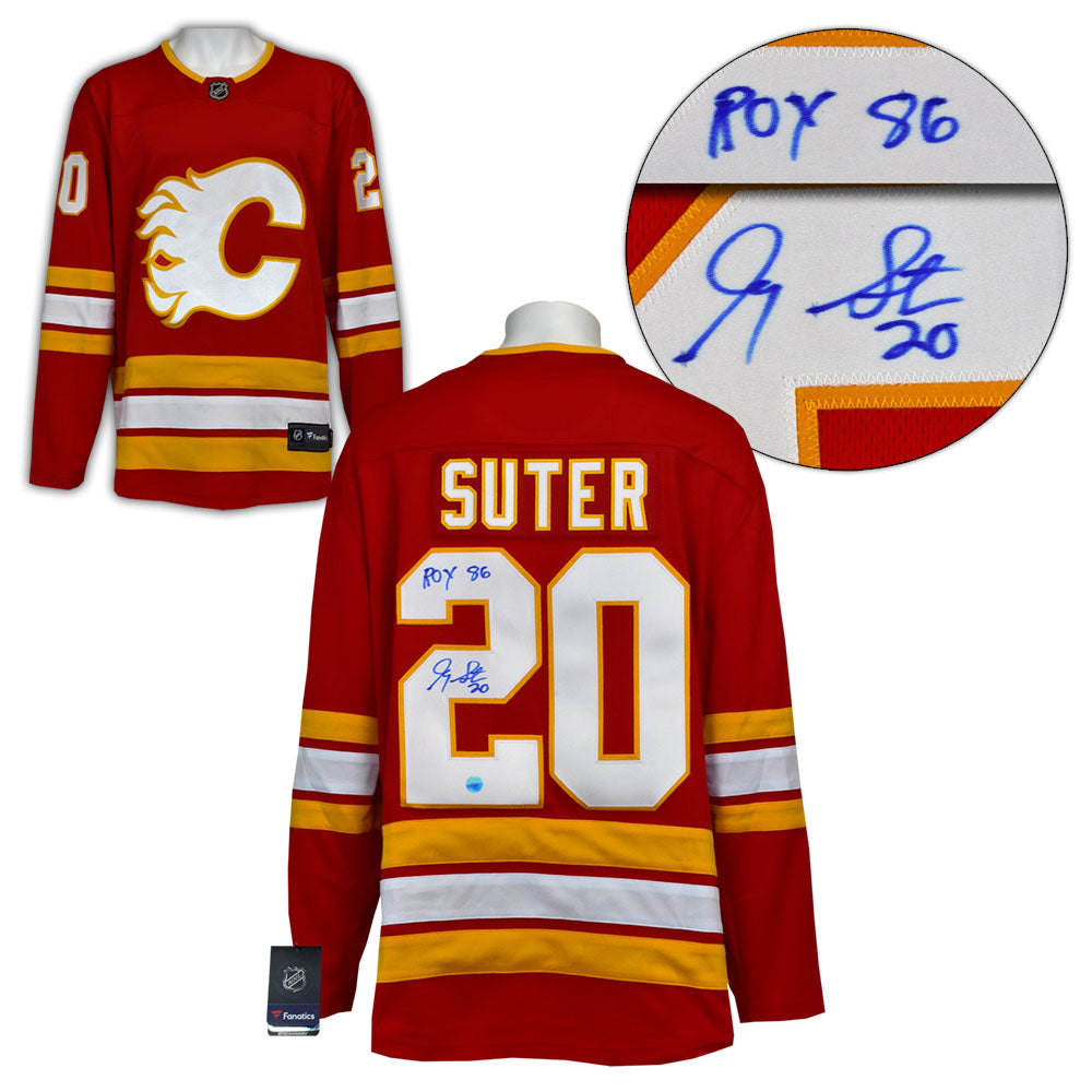 Gary Suter Calgary Flames Signed & Inscribed Alt Retro Fanatics Jersey | AJ Sports.