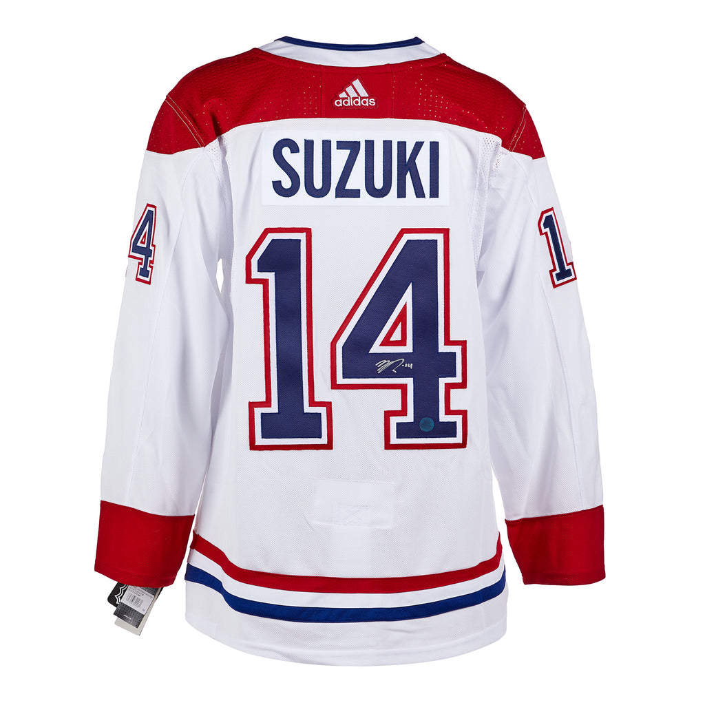 Nick Suzuki Montreal Canadiens Autographed White Adidas Jersey | AJ Sports.