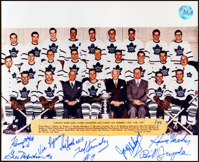 1949 Toronto Maple Leafs Stanley Cup Team Signed 8x10 Photo: 8 Autographs #/49 | AJ Sports.