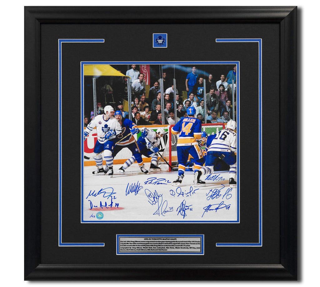 1993 Toronto Maple Leafs 11 Player Team Signed Playoff Goal 27x27 Frame #/93 | AJ Sports.