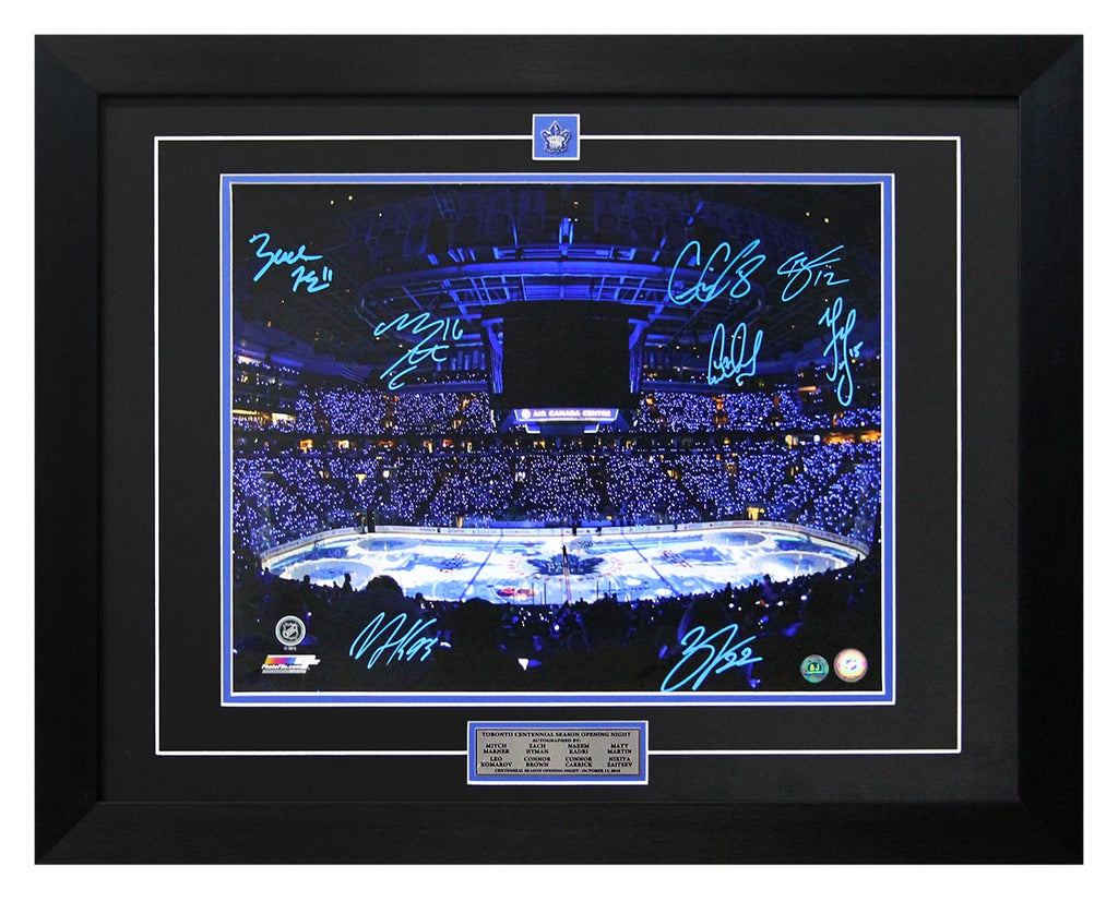 Toronto Maple Leafs Centennial Season Opening Night 8-Player Signed 26x32 Frame | AJ Sports.