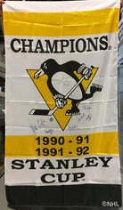 Pittsburgh Penguins Autographed Stanley Cup 9 Player Team Signed 36x60 Banner | AJ Sports.