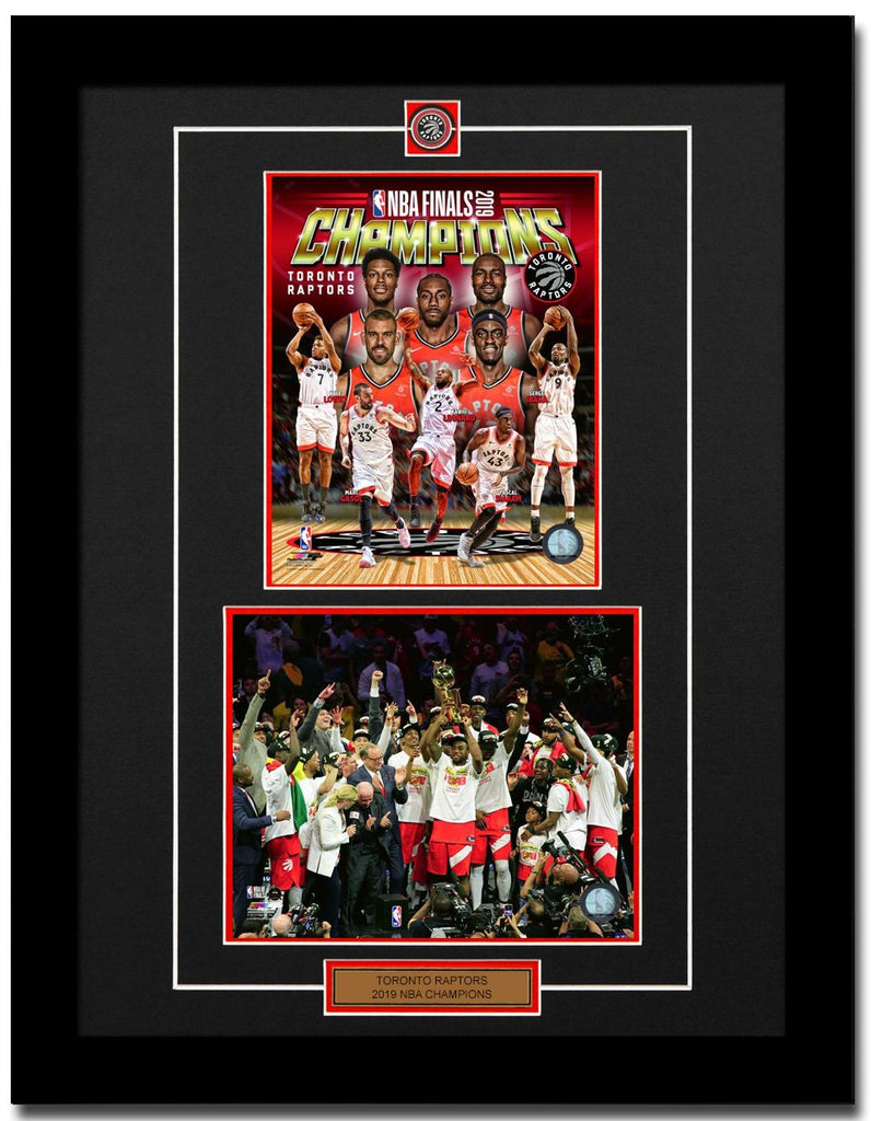 Toronto Raptors 2019 NBA World Champions Basketball Collage 24x28 Frame | AJ Sports.