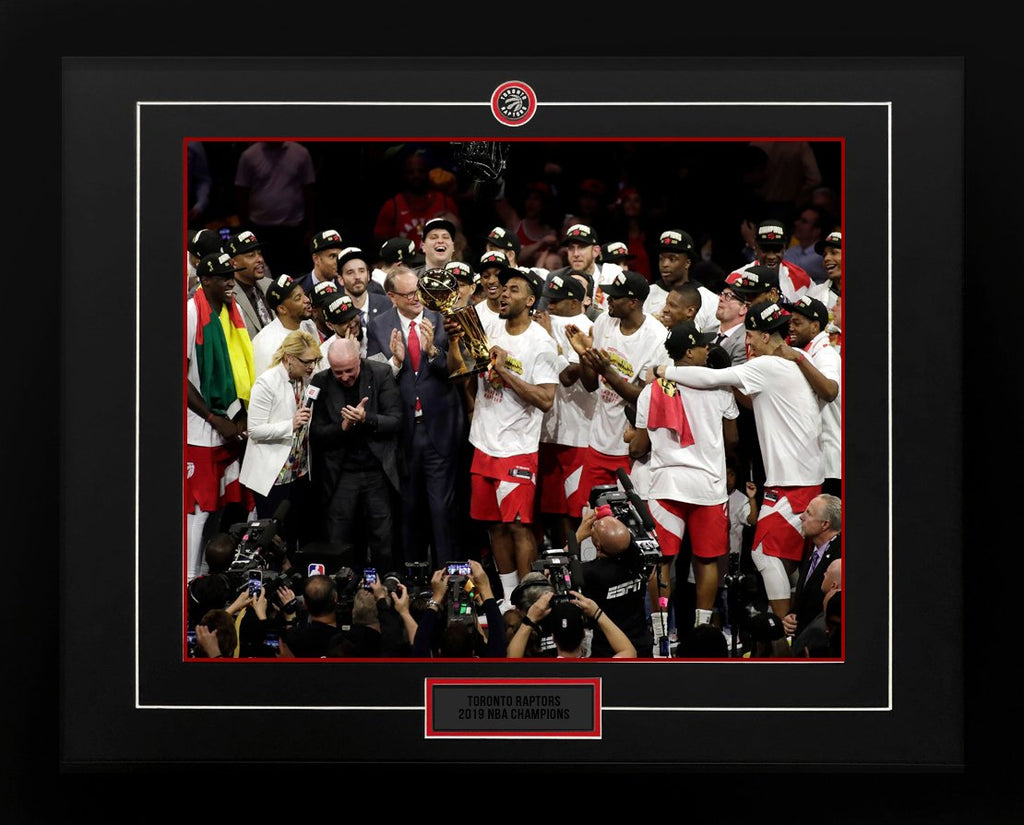 Toronto Raptors 2019 NBA World Champions Team Trophy Celebration 26x32 Frame | AJ Sports.