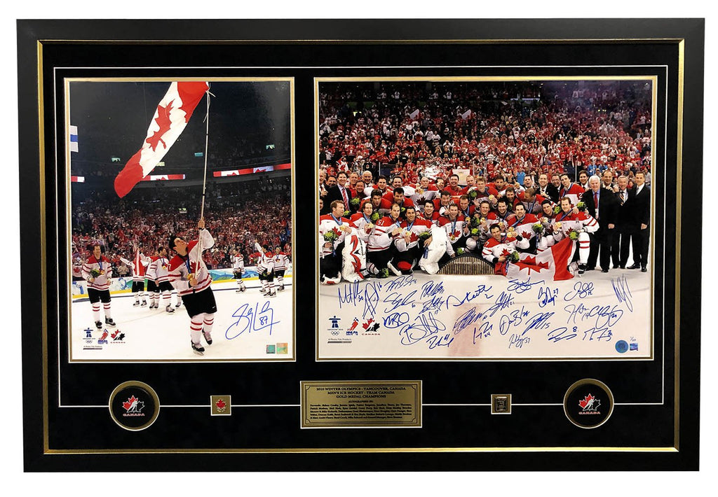 Team Canada 2010 Olympic Gold Team Signed 32x48 Frame #/20 | AJ Sports.
