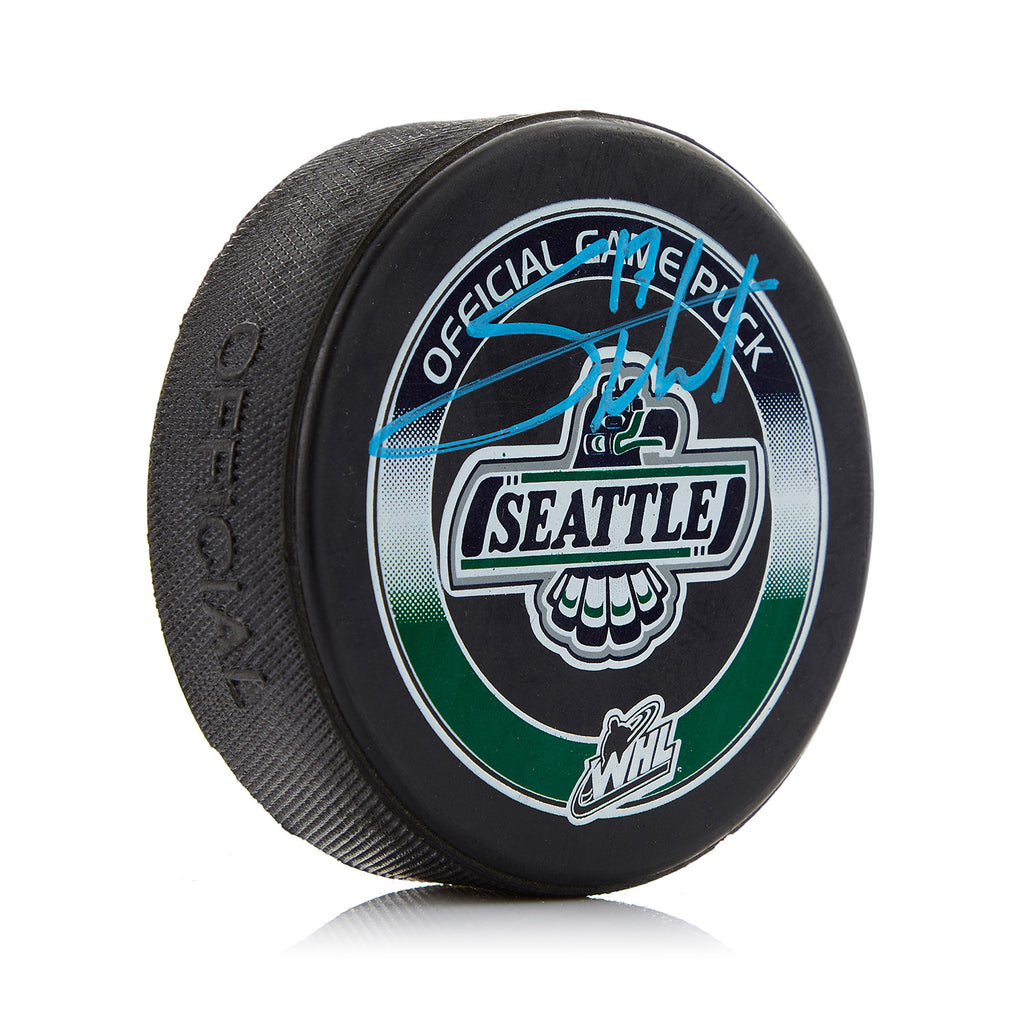 Shea Theodore Seattle Thunderbirds Signed Official Game Puck | AJ Sports.