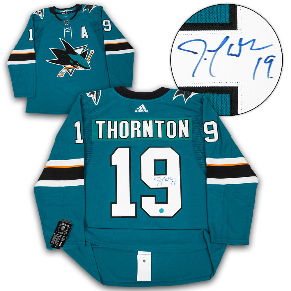 Joe Thornton San Jose Sharks Autographed Adidas Jersey | AJ Sports.