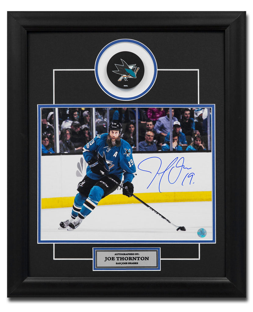 Joe Thornton San Jose Sharks Autographed Hockey Playmaker 20x24 Frame | AJ Sports.