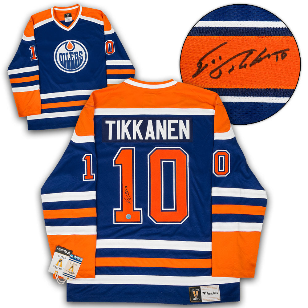 Esa Tikkanen Edmonton Oilers Signed Retro Fanatics Jersey | AJ Sports.