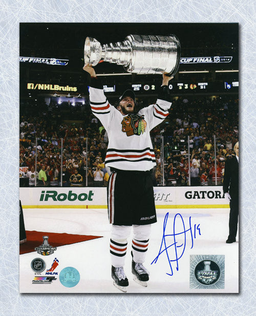 Jonathan Toews Chicago Blackhawks Autographed 2013 Stanley Cup 8x10 Photo | AJ Sports.