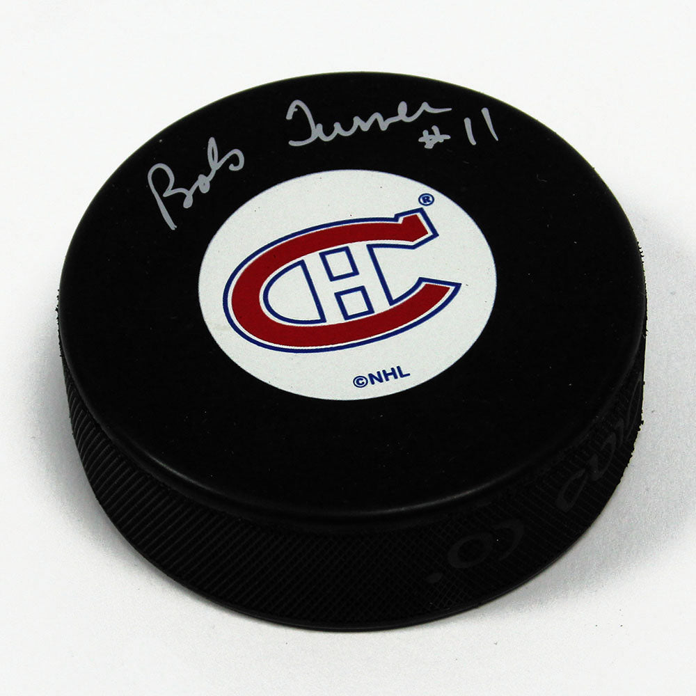 Bob Turner Montreal Canadiens Autographed Hockey Puck | AJ Sports.