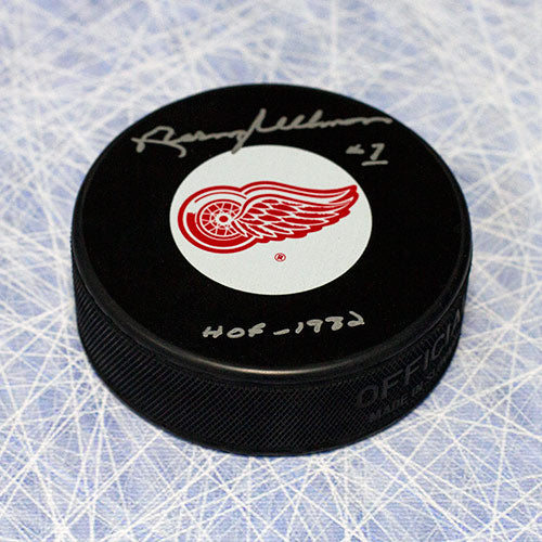 Norm Ullman Detroit Red Wings Signed Hockey Puck with HOF Note | AJ Sports.