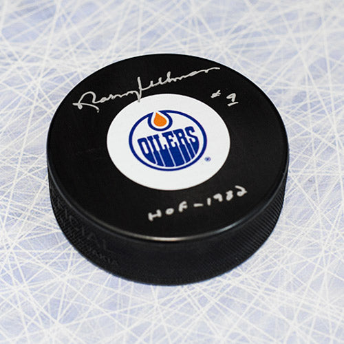 Norm Ullman Edmonton Oilers Signed Hockey Puck with HOF Note | AJ Sports.