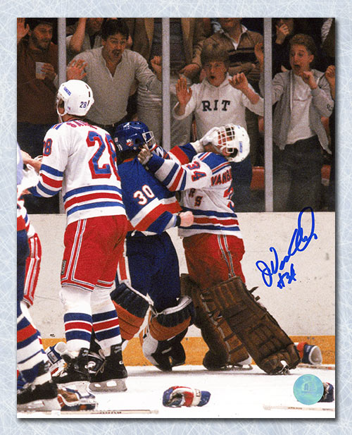 John Vanbiesbrouck Rangers White Jersey 8x10 Photo - NHL Auctions