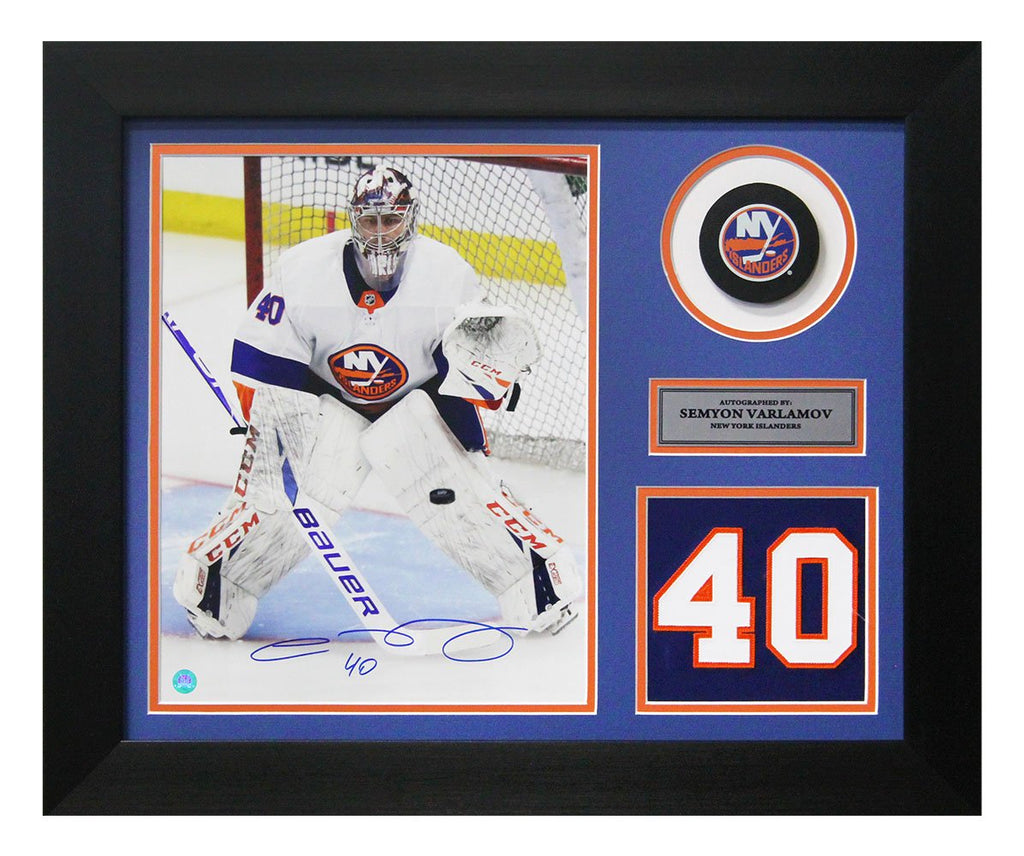 Semyon Varlamov New York Islanders Signed 20x24 Number Frame | AJ Sports.