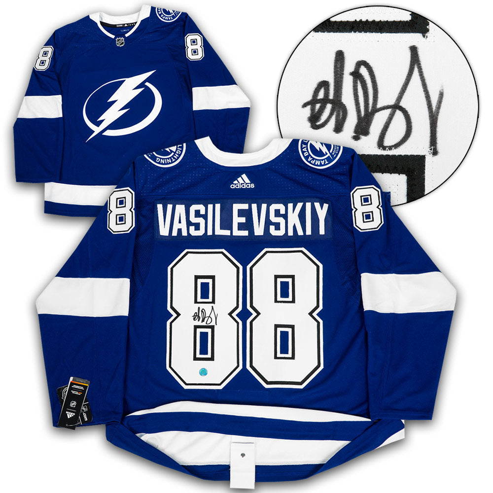 Andrei Vasilevskiy Tampa Bay Lightning Autographed Adidas Jersey | AJ Sports.