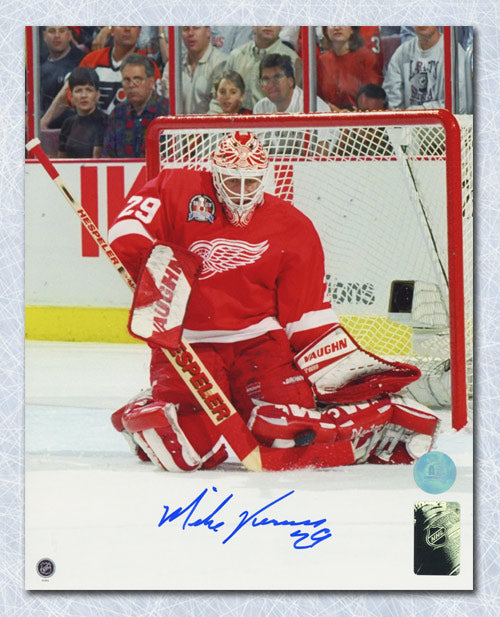 Mike Vernon Detroit Red Wings Autographed Stanley Cup Finals Action 8x10 Photo | AJ Sports.