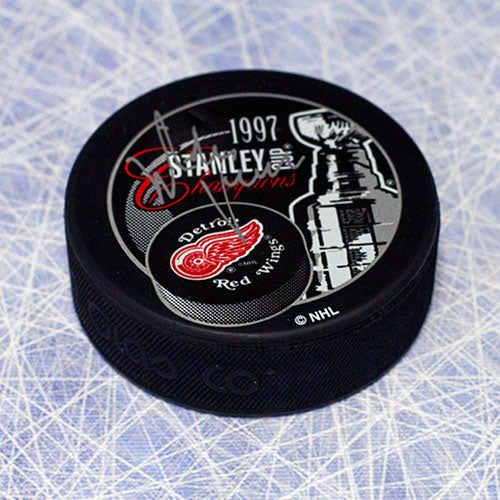 Mike Vernon Detroit Red Wings Autographed 1997 Stanley Cup Puck | AJ Sports.