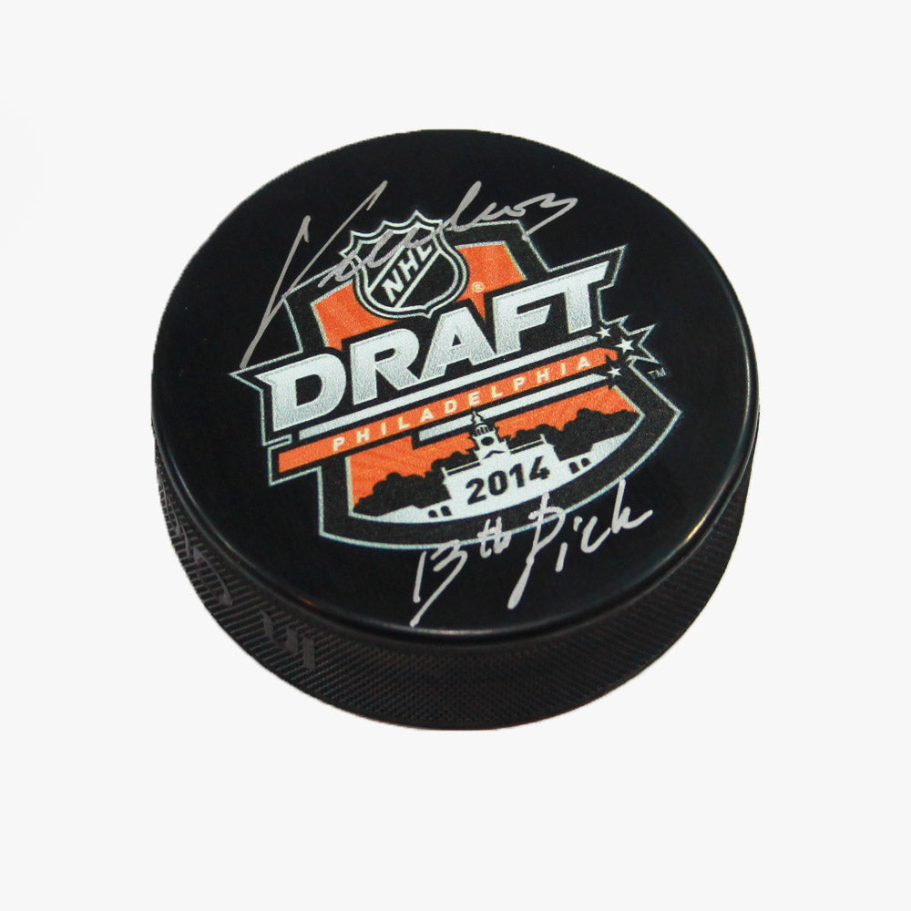 Jakub Vrana Signed 2014 NHL Entry Draft Puck with 13th Pick | AJ Sports.