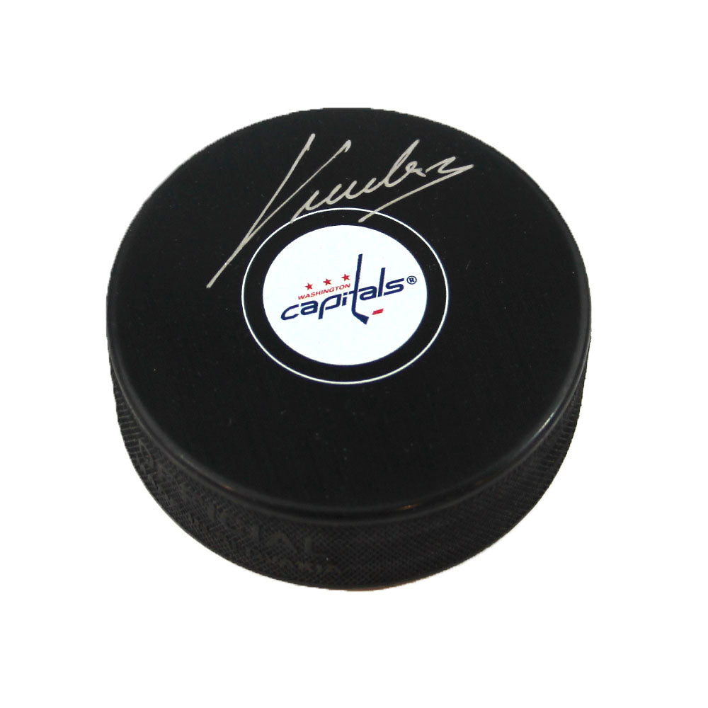 Jakub Vrana Washington Capitals Signed Autograph Model Hockey Puck | AJ Sports.