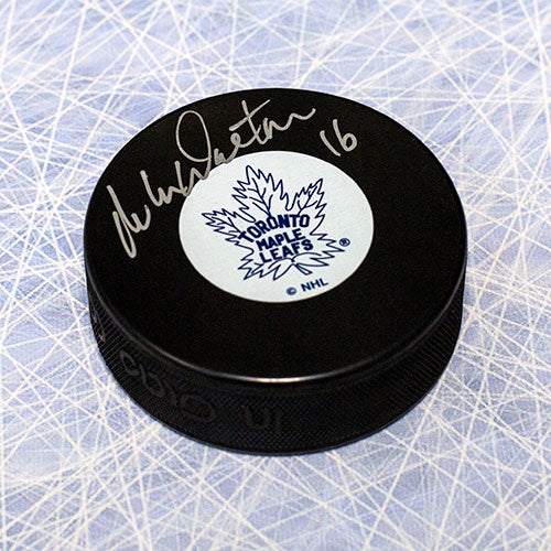 Mike Shaky Walton Toronto Maple Leafs Autographed Hockey Puck | AJ Sports.