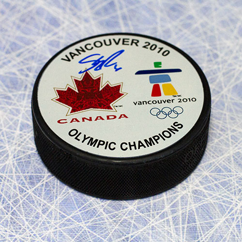 Shea Weber Team Canada 2010 Olympic Gold Autographed Puck | AJ Sports.