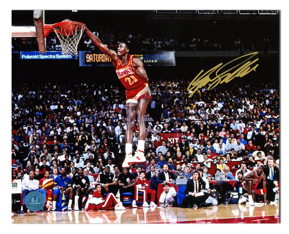 Dominique Wilkins Atlanta Hawks Autographed Slam Dunk Contest 8x10 Photo | AJ Sports.