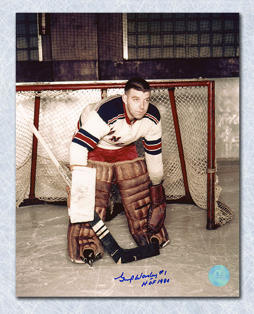 Gump Worsley New York Rangers Autographed Goalie 8x10 Photo | AJ Sports.