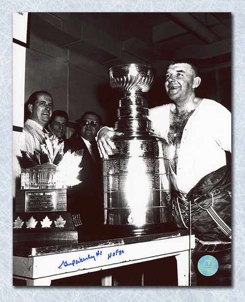 Gump Worsley Montreal Canadiens Autographed Stanley Cup 8x10 Photo | AJ Sports.