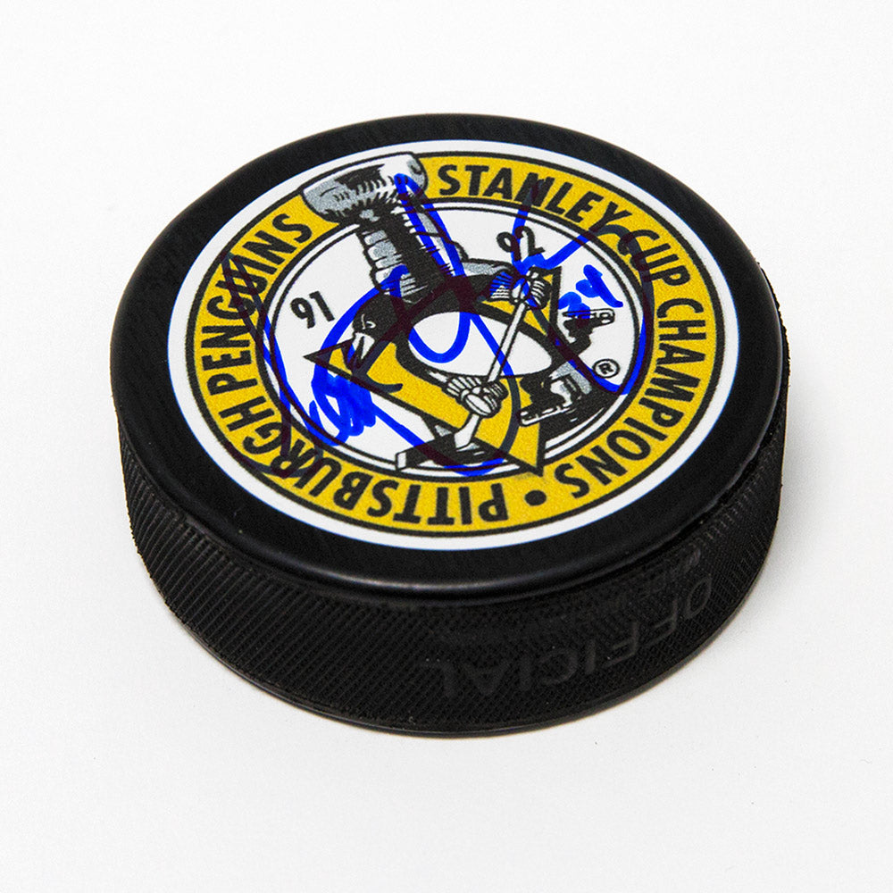 Scott Young Pittsburgh Penguins Autographed Stanley Cup Puck | AJ Sports.