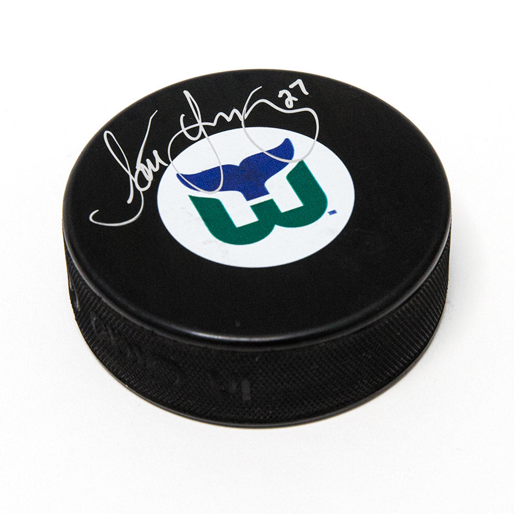 Scott Young Hartford Whalers Autographed Hockey Puck | AJ Sports.