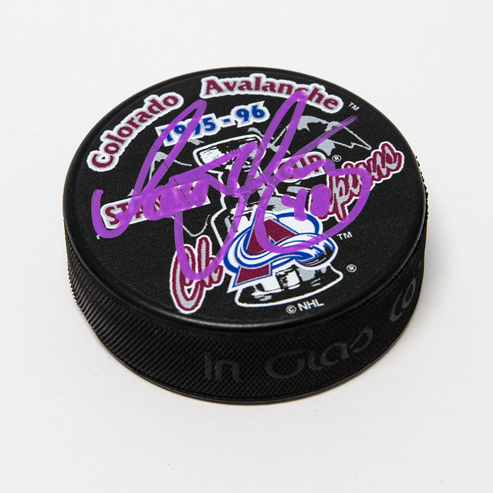 Scott Young Colorado Avalanche Autographed 1996 Stanley Cup Puck | AJ Sports.