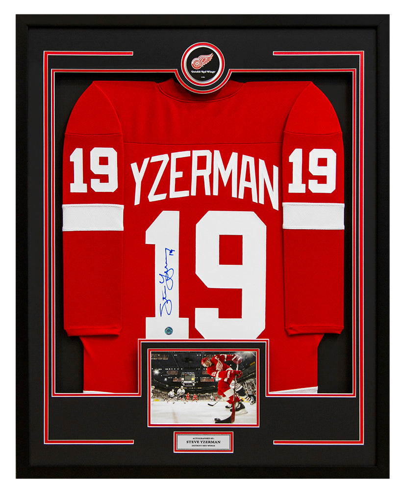 Steve Yzerman Autographed 16x20 Photo #3 - Red Jersey Action - Detroit City  Sports