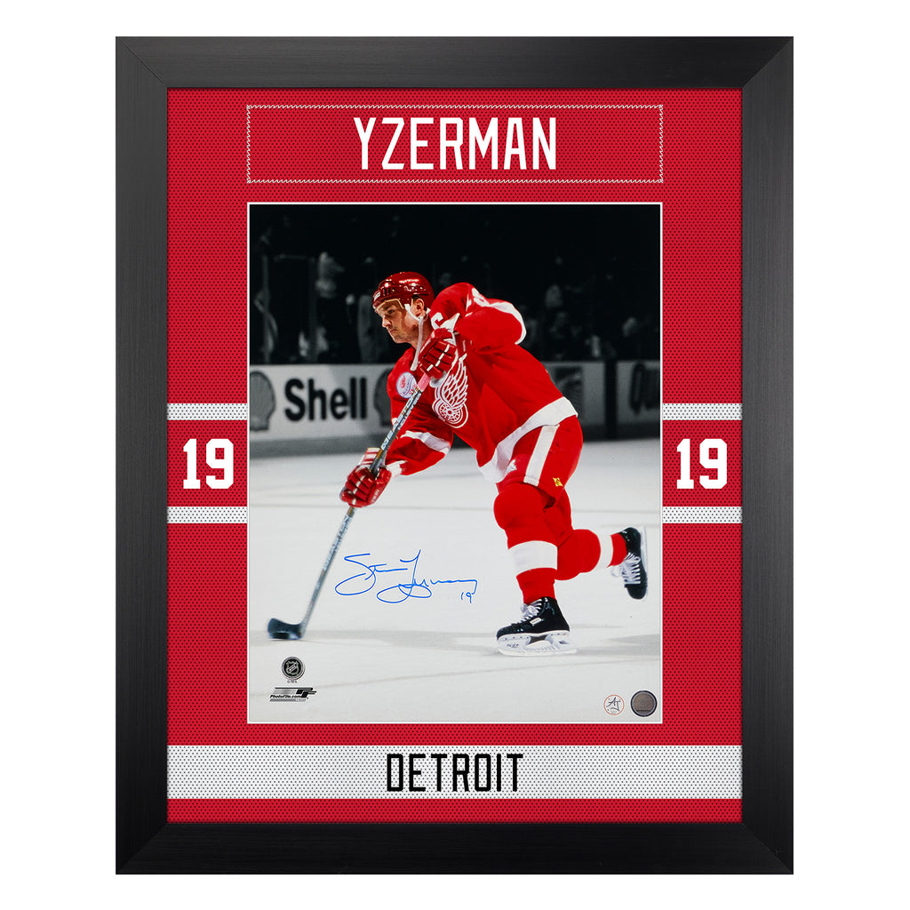 Steve Yzerman Autographed 16x20 Photo #3 - Red Jersey Action - Detroit City  Sports