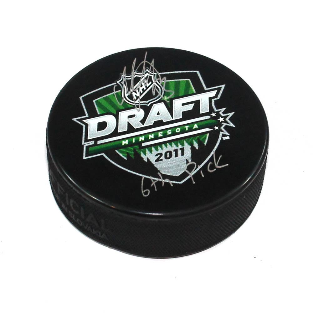 Mika Zibanejad Signed 2011 NHL Entry Draft Puck with 6th Pick Note | AJ Sports.