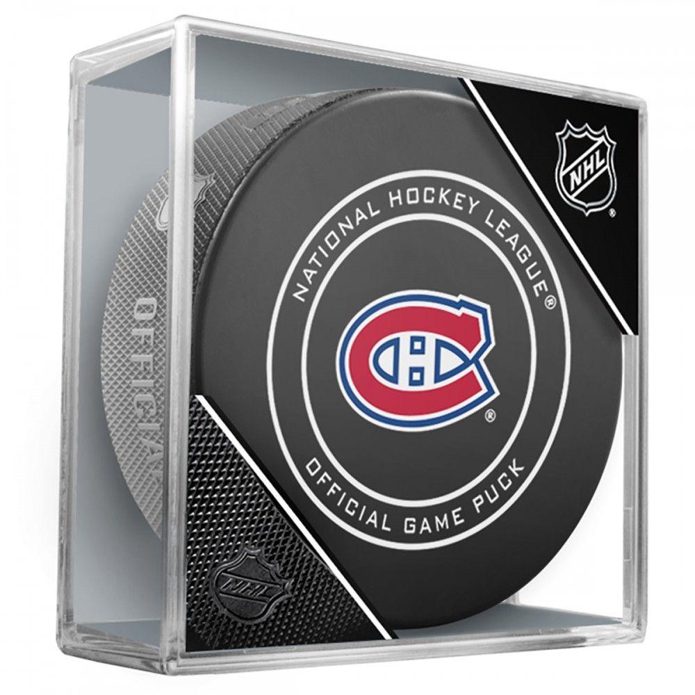 Montreal Canadiens Official NHL Game Model Puck In Display Case | AJ Sports.