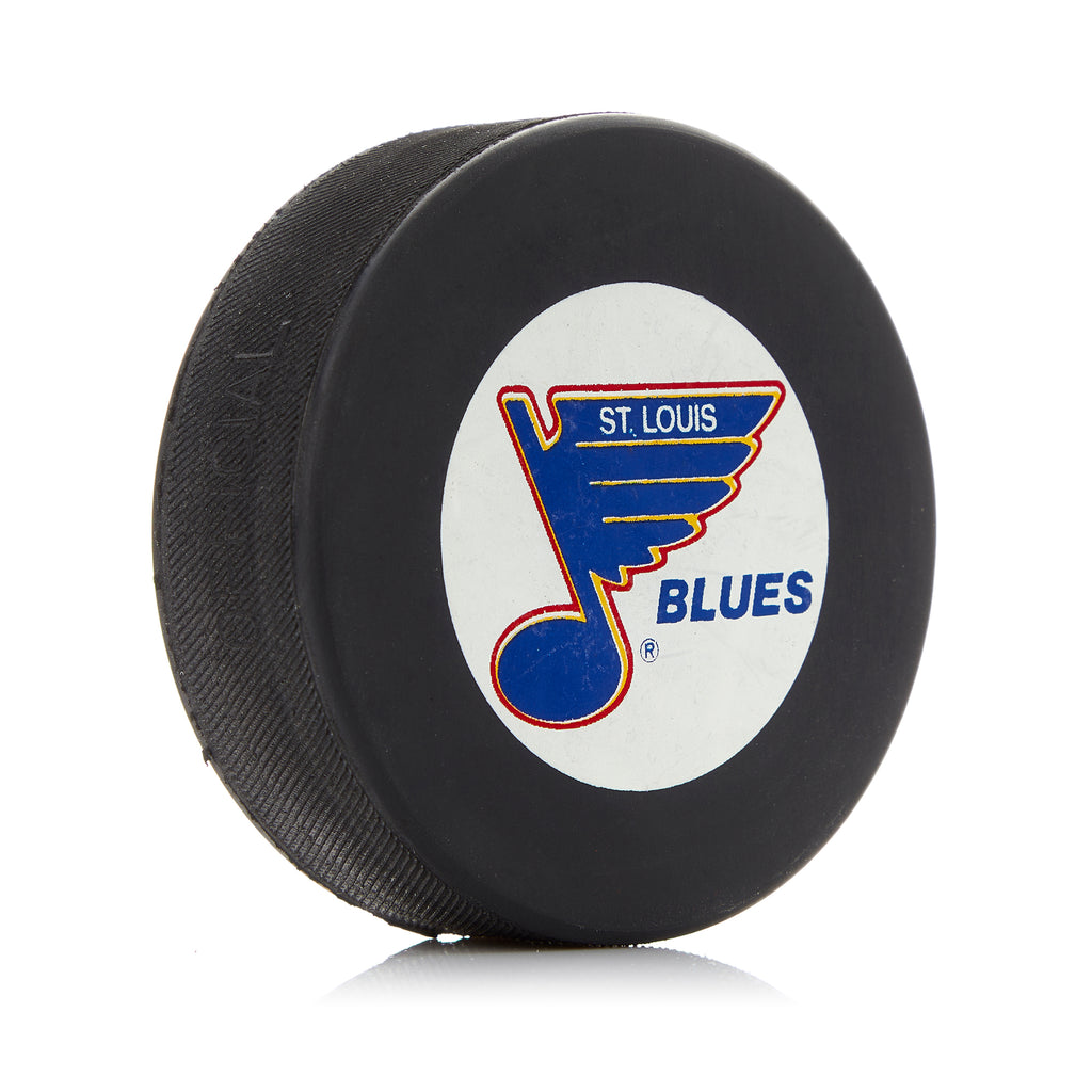St Louis Blues Large Logo Autograph Model & Name Souvenir Hockey Puck | AJ Sports.