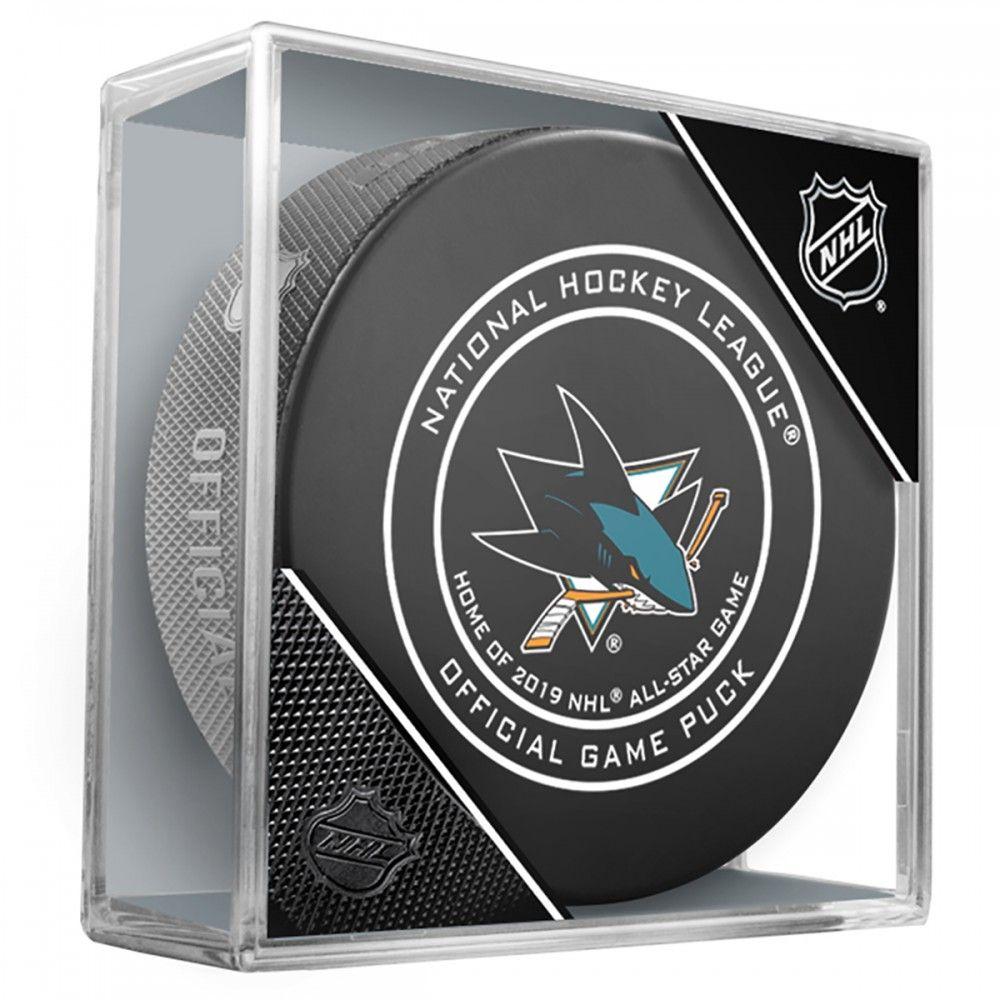 San Jose Sharks Official NHL Game Model Puck In Display Case | AJ Sports.
