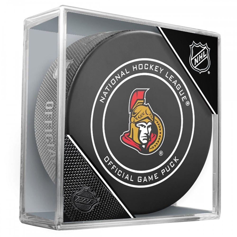 Ottawa Senators Official NHL Game Model Puck In Display Case | AJ Sports.